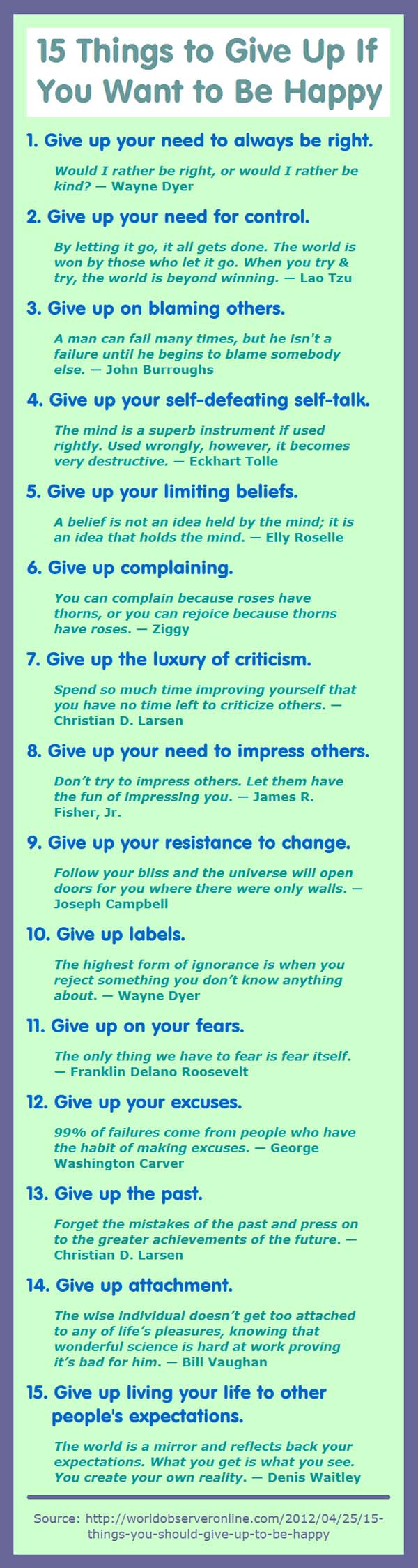 15 Things to Give Up If You Want to Be Happy