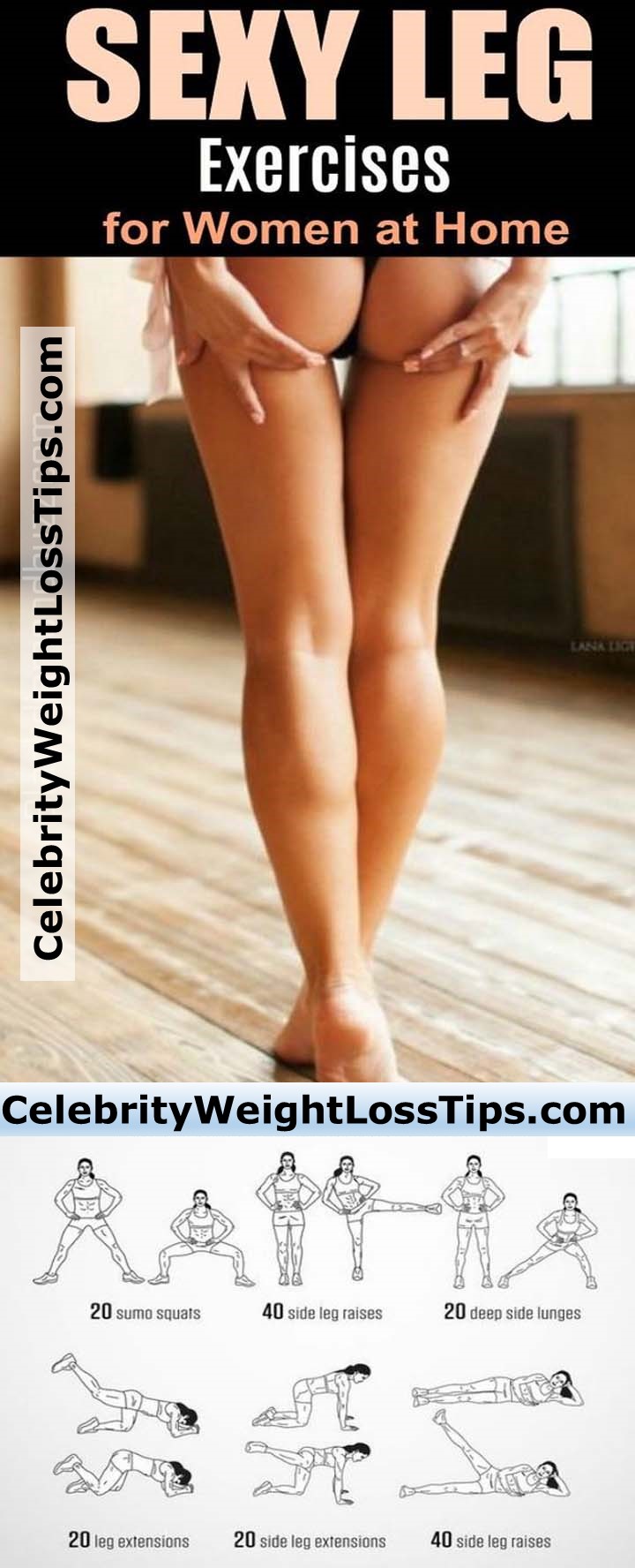 Sexy Legs Exercises You Can Do at Home - Check out these sexy leg exercises you can do at home to make your legs and butts sexier and more toned while you lose weight as well. #legs #exercises #fitness